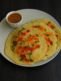 Instant cornmeal Uthappam,Vegetable cornmeal othappam