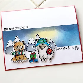 Sunny Studio Stamps: Alpaca Holiday Customer Card by Rosie