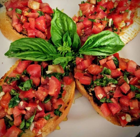 Tomato & Basil Bruschetta Recipe #Vegetarian #Appetizer