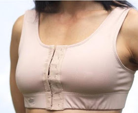 Adjustable front close post op sports bra