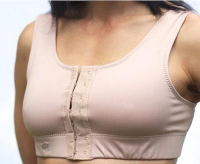 Adjustable front close post op sports bra