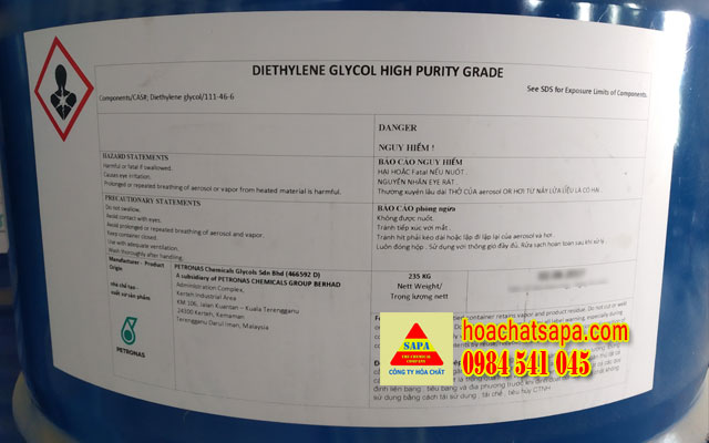 Diethylene Glycol (DEG) Petronas Mã Lai