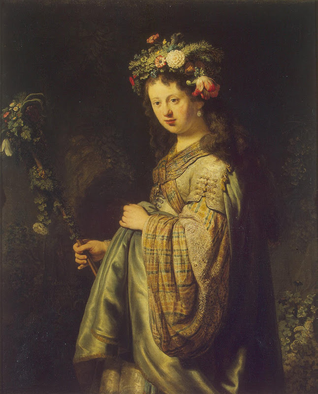 Flora by Rembrandt Harmenszoon van Rijn - Portrait Paintings from Hermitage Nuseum