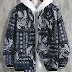 Men 1pc Random Paisley Print Contrast Trim Bomber Jacket