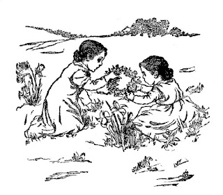 girls children image flowers