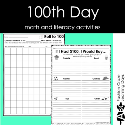 100th Day Activity Set for Kindergarten and 1st Grade