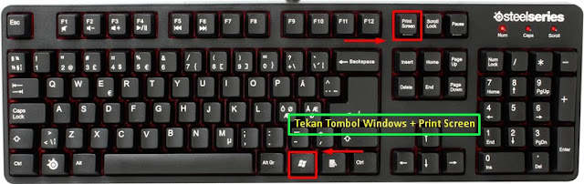 cara mengambil gambar di kompuer dengan tombol windows + print screen