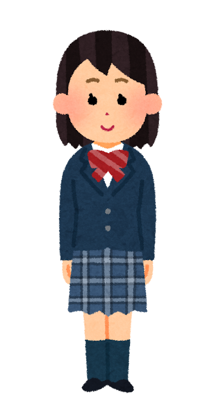 ブレザーを着た女子学生のイラスト 冬服 学生服 かわいいフリー素材集 いらすとや