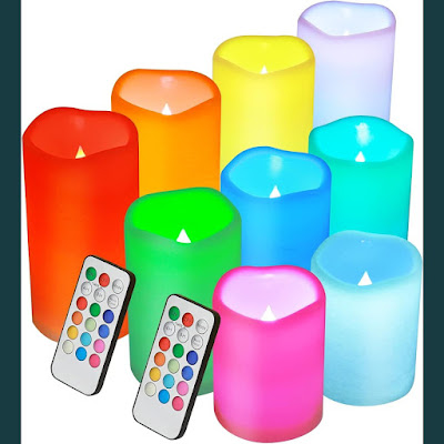 9 Pcs Color Changing  Flameless Candles, Battery Operated LED Candles with Remote