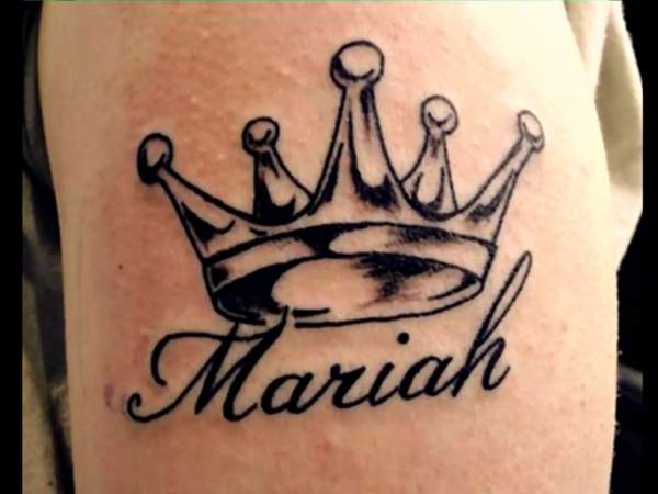 Crown Tattoo with Name Mariah