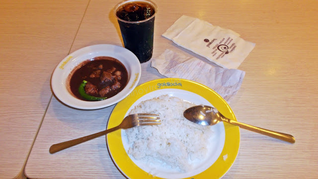 delicious dinuguan with rice from goldilocks