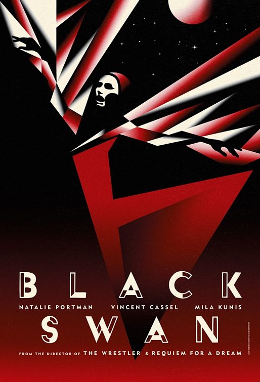Black Swan art deco poster. THE KING'S SPEECH