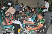 Satuan Jajaran Korem 033/Wira Pratama Gelar Donor Darah Jelang HUT ke-76 TNI