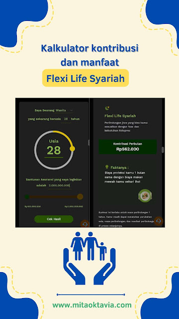 Kalkulator kontribusi dan manfaat asuransi syariah flexi life syariah astralife