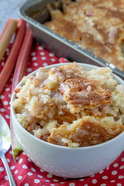 Hot Eats and Cool Reads: Baked Sticky Rhubarb Pudding Recipe