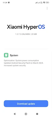 Poco X6 Pro HyperOS firmware update 1.0.7.0