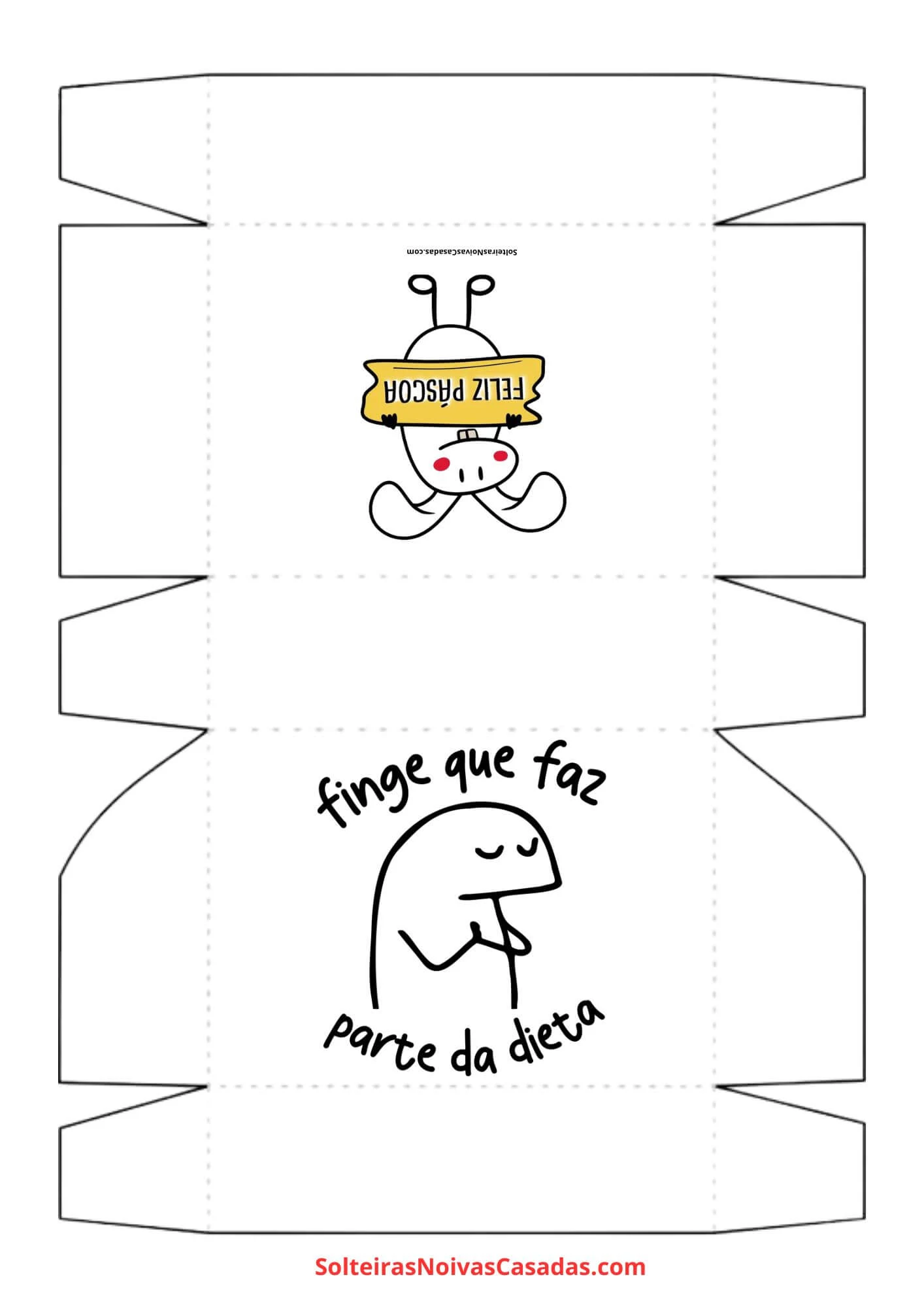 Modelo 01: Caixinha de Páscoa Flork Bento "Finge que faz parte da dieta"