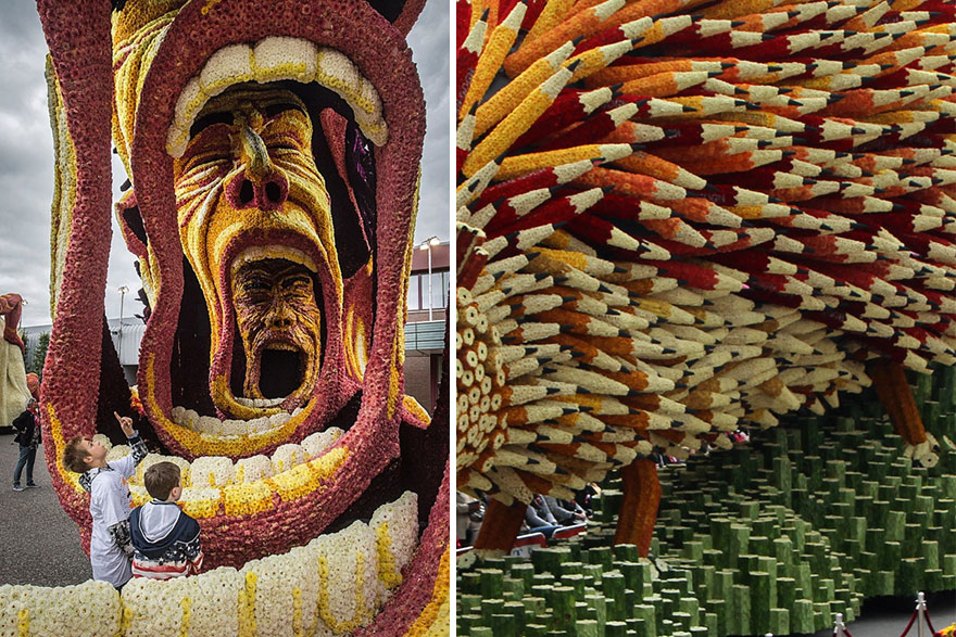 “By the First Sunday of September the fever burns within us” - 19 Giant Flower Sculptures Honour Van Gogh At World’s Largest Flower Parade In The Netherlands