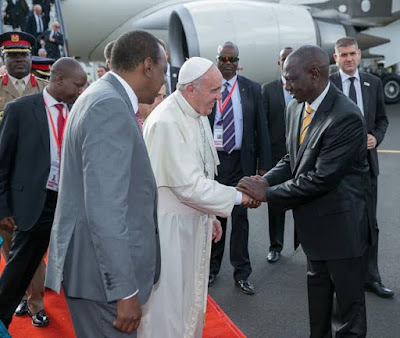 pope francis arrives in Kenya photo one