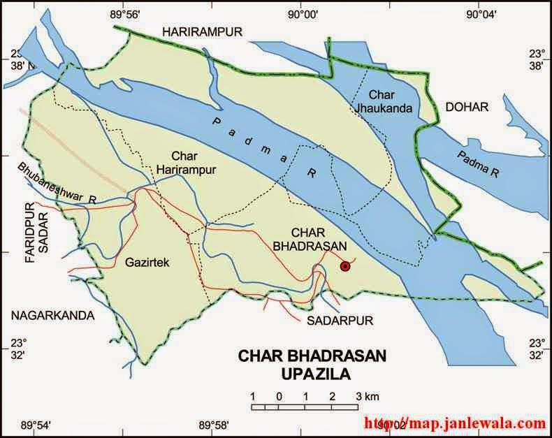 char bhadrasan upazila map of bangladesh