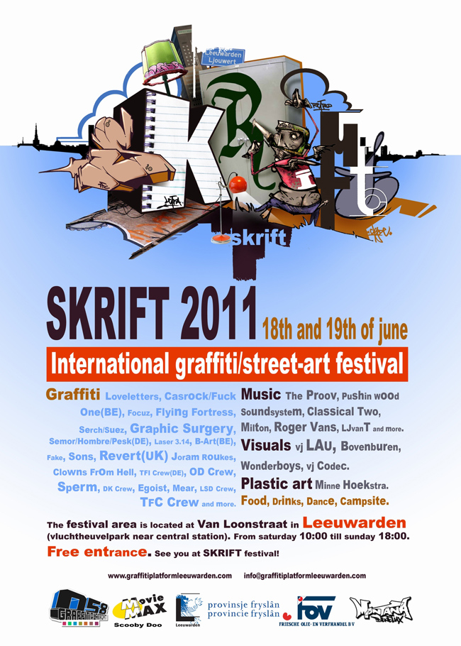 Gonna be at the SKRIFT graffiti festival in Leeuwarden Holland next weekend