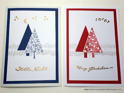 Weihnachtskarten mit Bäumen Stampin' Up! www.eris-kreativwerkstatt.blogspot.de