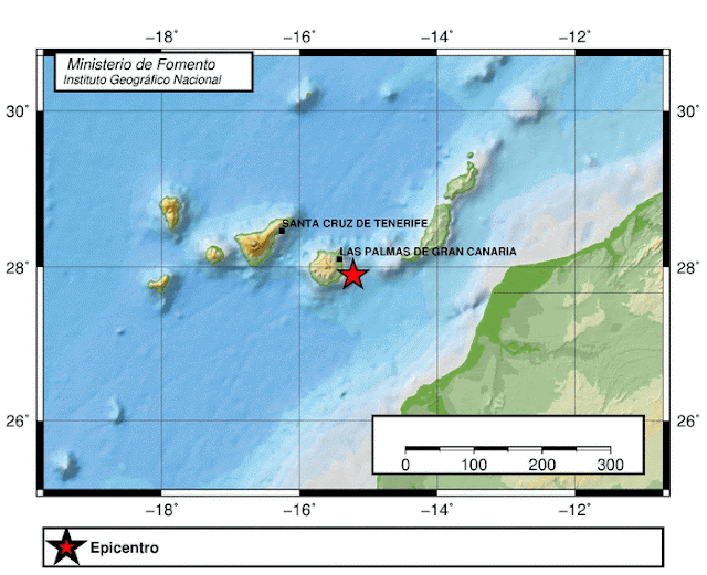 Un nuevo terremoto se registra en el este de Gran Canaria 30 junio
