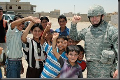 soldier with children