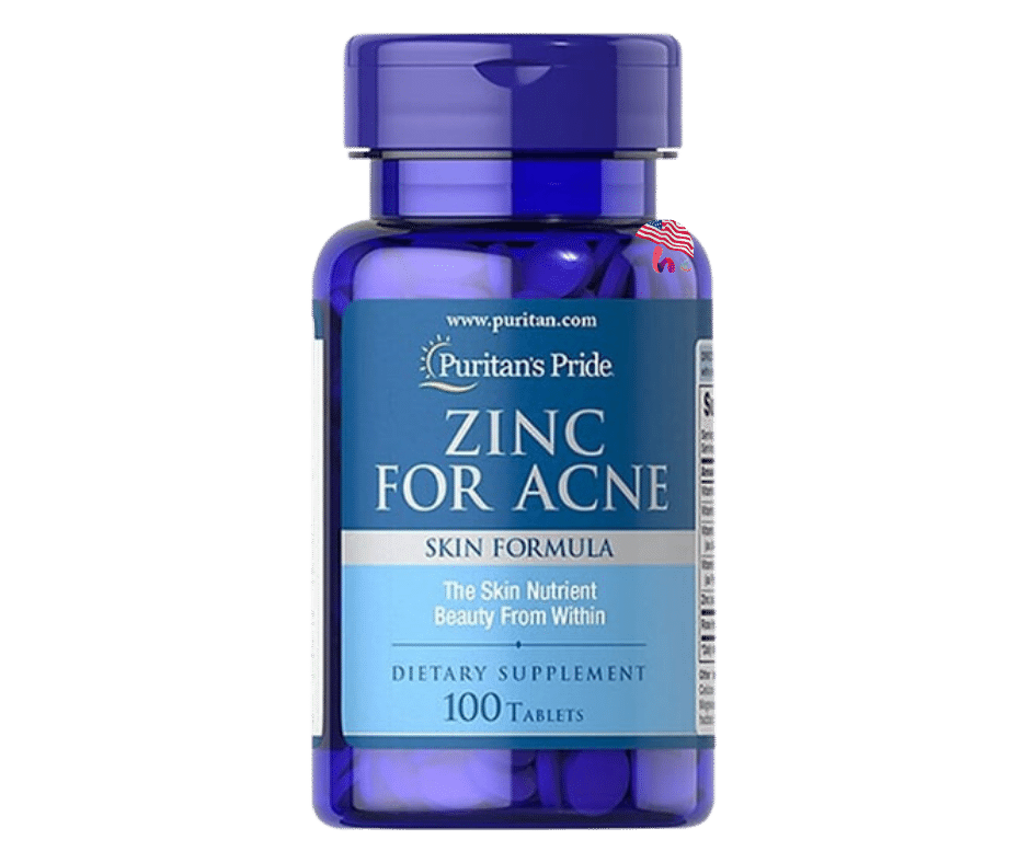 Viên kẽm trị mụn Zinc For Acne Puritan’s Pride 100 viên của Mỹ