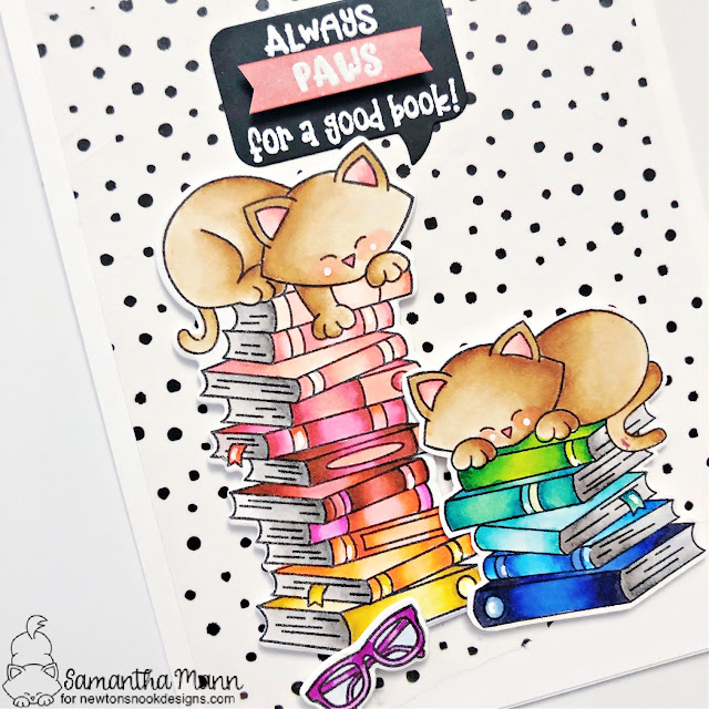 Always Paws for a Good Book Card by Samantha Mann | Newton's Book Club Stamp Set, All Booked Up Stamp Set, and Speech Bubbles Die Set by Newton's Nook Designs #newtonsnook