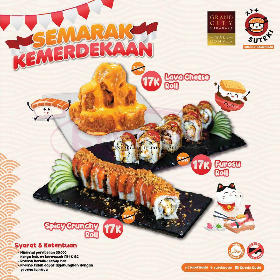 SUTEKI SUSHI Promo SEMARAK KEMERDEKAAN – Paket Merdeka mulai 17RB