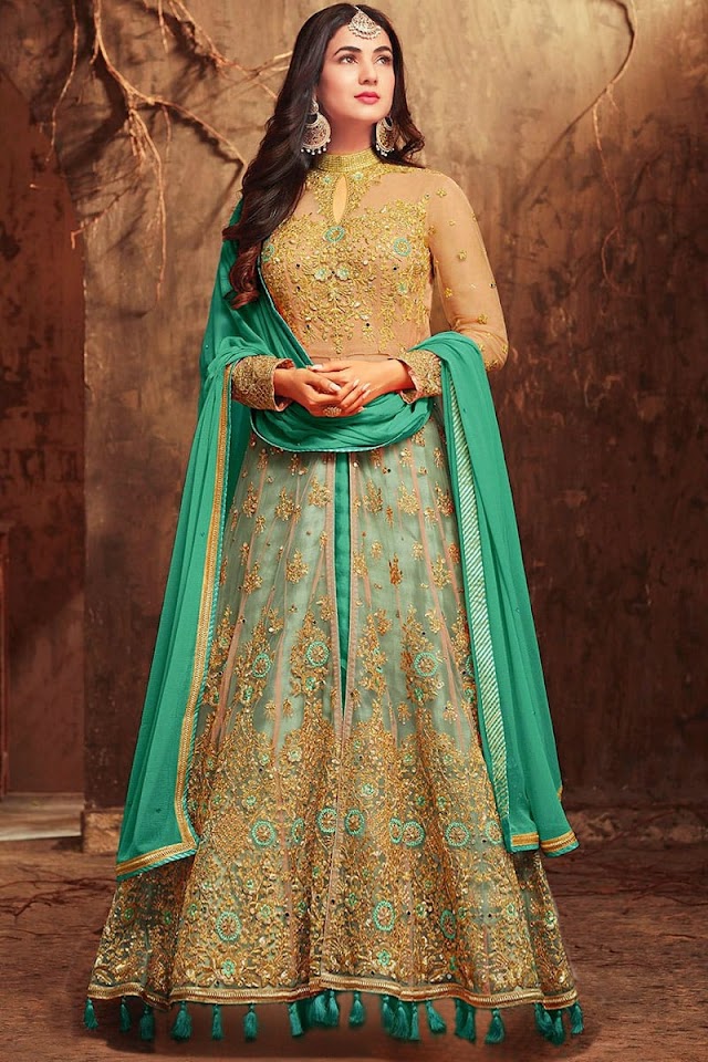 Special Semi-stitched Indian Georgette Embroidery Work Party Dress for women