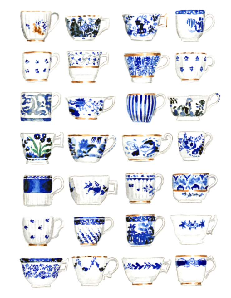 tea cups illustration 