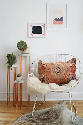 Copper And Concrete Plant Stand