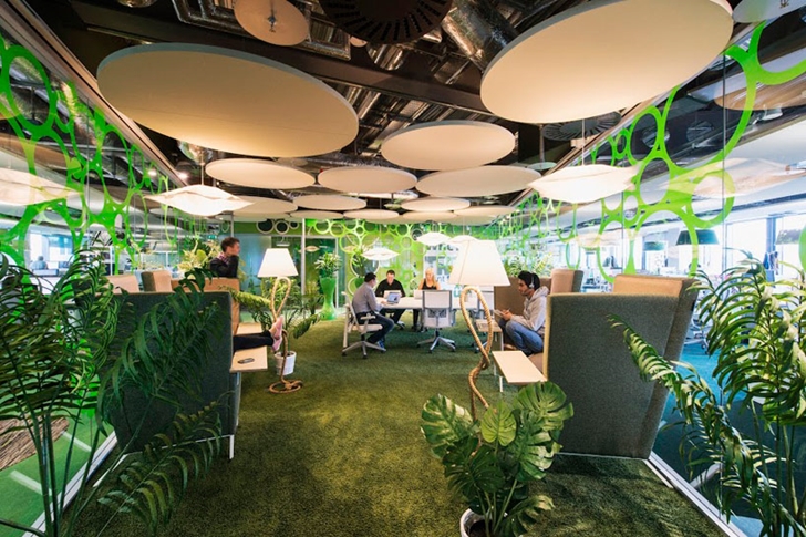 Forest themed office in Google office in Dublin 