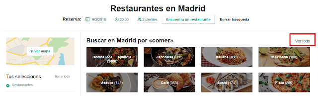 Buscar un restaurante barato en Madrid