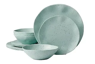 Oneida Mint Terrazzo Melamine 12-Piece Dinnerware Set