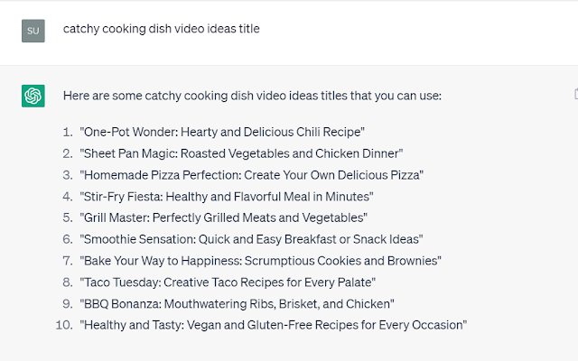 Brainstorm ideas for Viral Cooking Dish YouTube Video using ChatGPT