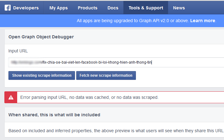 Fix lỗi không hiện thông tin khi chia sẻ link lên Facebook