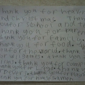 A prayer written by a 7 year old boy