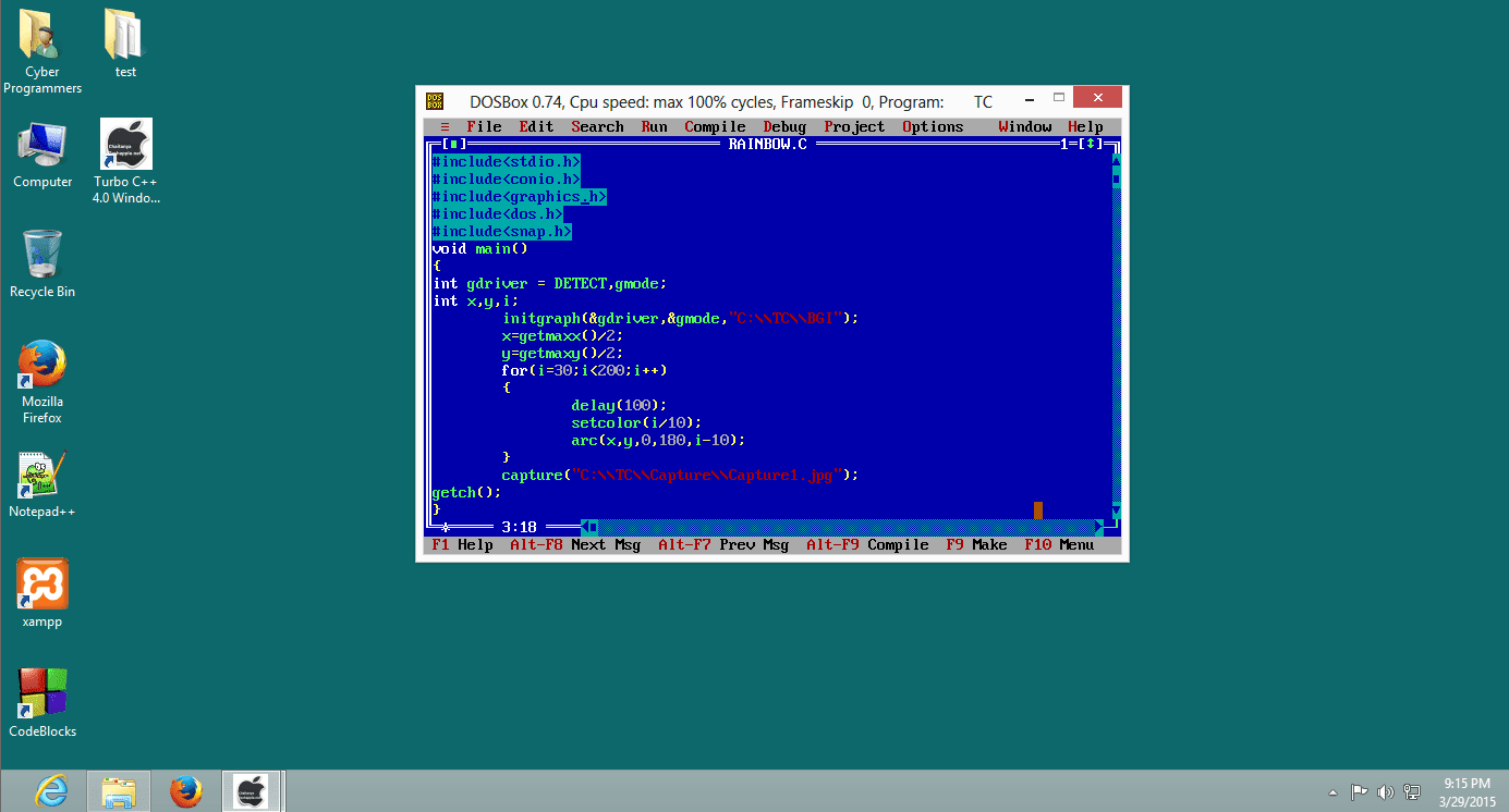 Download Turbo C C Borland Compiler With Fullscreen Mode For Windows Xp Vista 7 8 8 1 10 For 32 Bit 64 Bit Cyber Programmers Learn Programming
