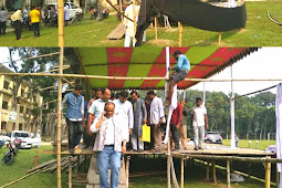 গোপালপুরে হেমনগরে জনসভার মঞ্চ প্রস্তুতি শেষ পর্যায়ে ,মঞ্চ পরিদর্শনে জান মশিউজ্জামান রোমেল (সি আই পি)। 