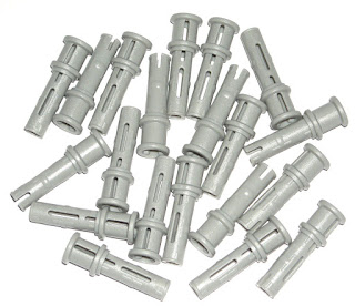 LEGO 20 Light Bluish Gray Technic Mindstorms Pins Long Friction Ridges 42039