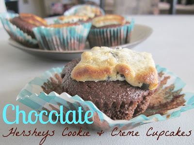 chocolate hersheys cookie and creme cupcakes