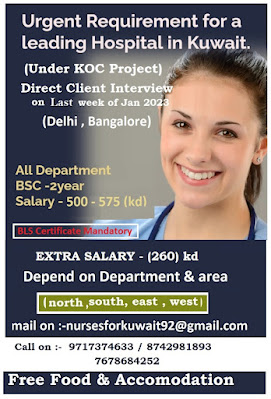 Urgently Required Nurses for Leading Hospital in Kuwait under KOC Project