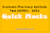 Graduate Pharmacy Aptitude Test (GPAT) - 2012 | Free Mock Test