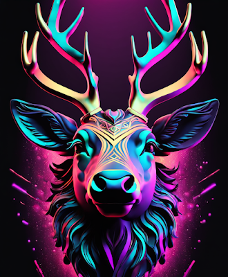 Neon Colored Reindeer