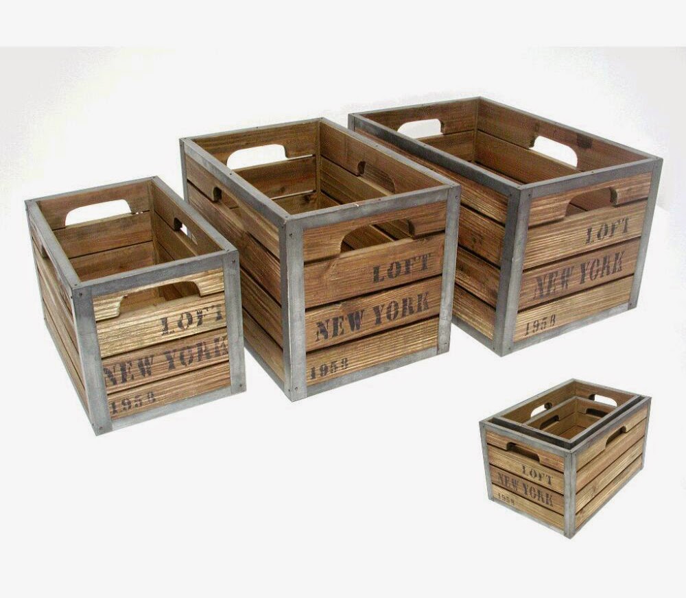  cajas de madera desgastada