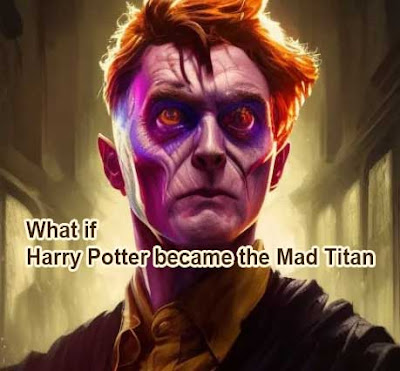 Harry Potter wielding the Infinity Stones as the Mad Titan