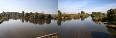 Looking up and down the river from the bridge